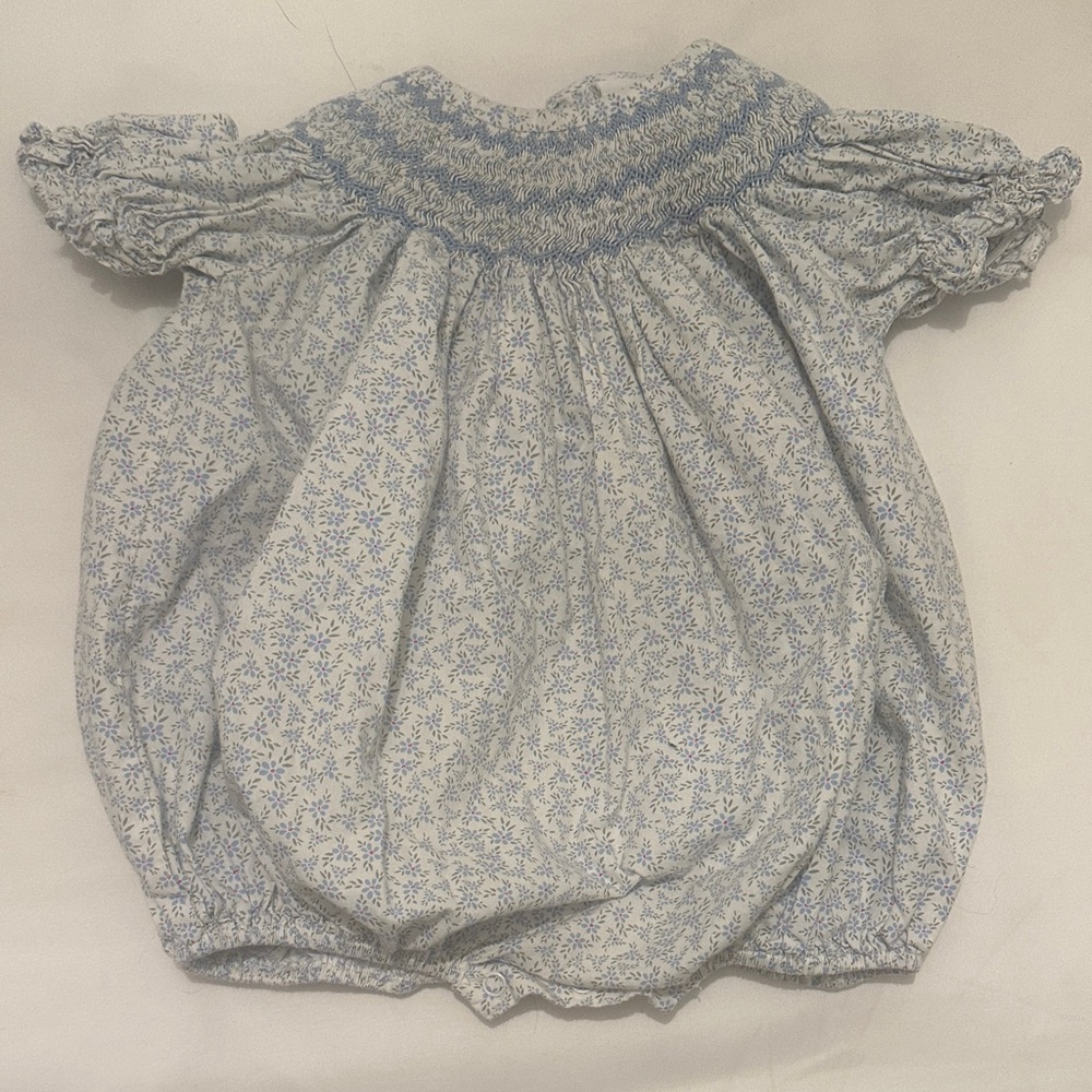 Stitchy Fish Light Blue Bubble Romper (12m)